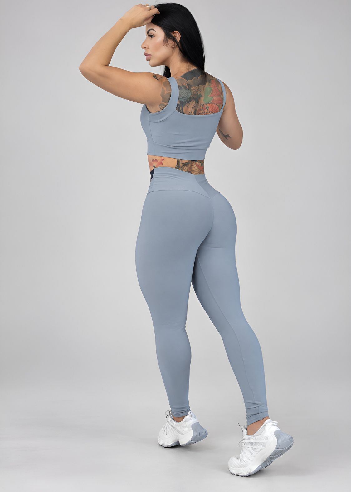 Ruched Top and High-Waisted Leggings Set