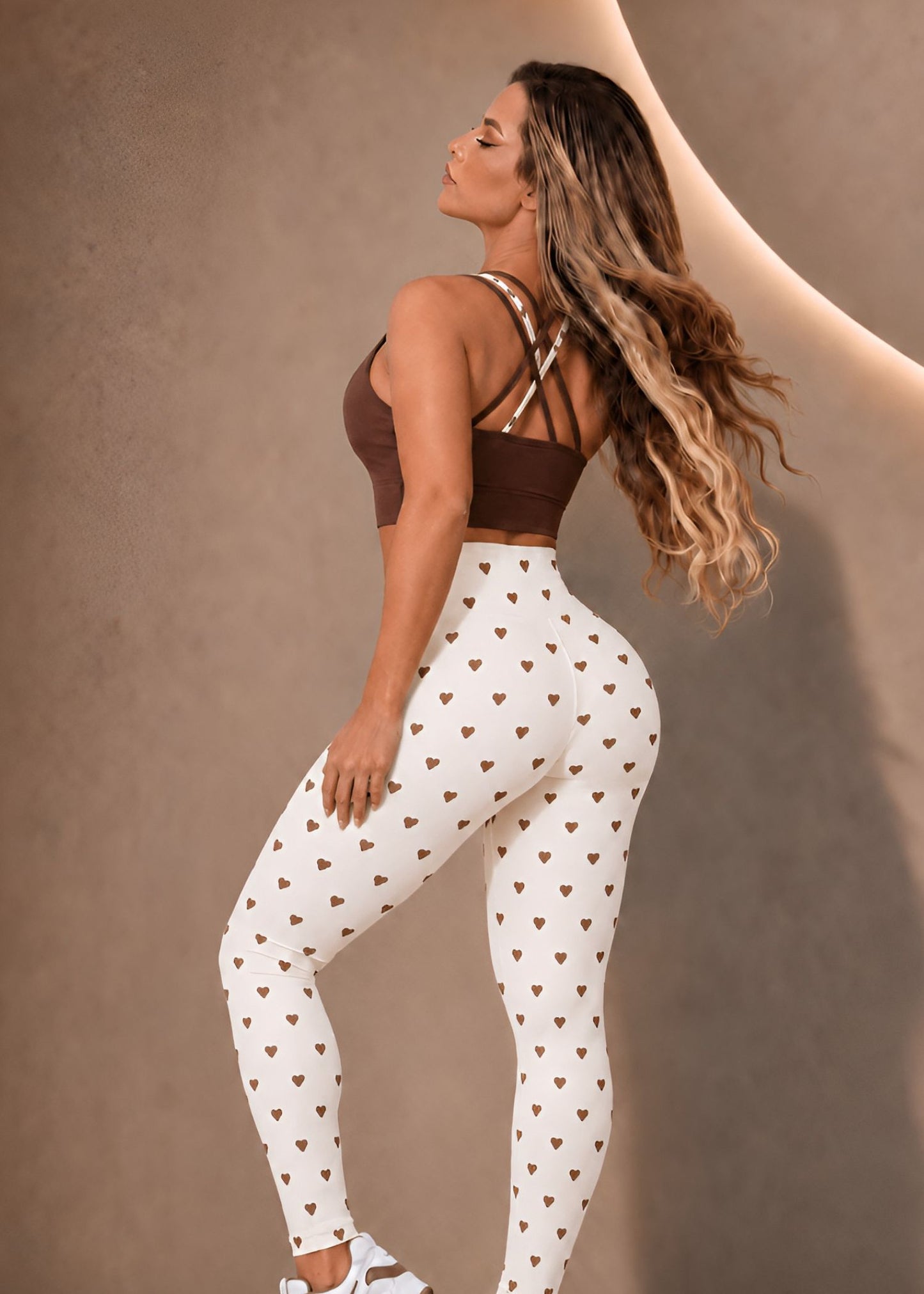 Conjunto Top Bojo Duplo Marrom e Legging Love