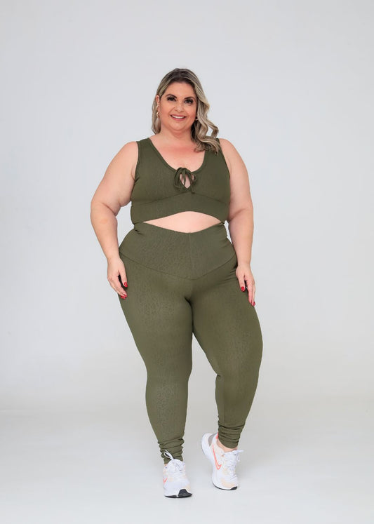 Conjunto Fitness Top Kátia e Legging Verde