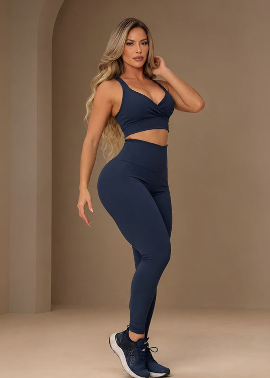 Lead Crossed Top Set with High-Waisted Leggings