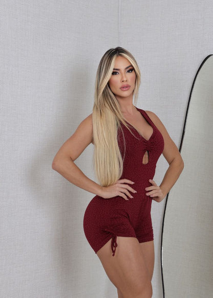 Macaquinho Fitness Meio Estrela Vinho Modela Bumbum