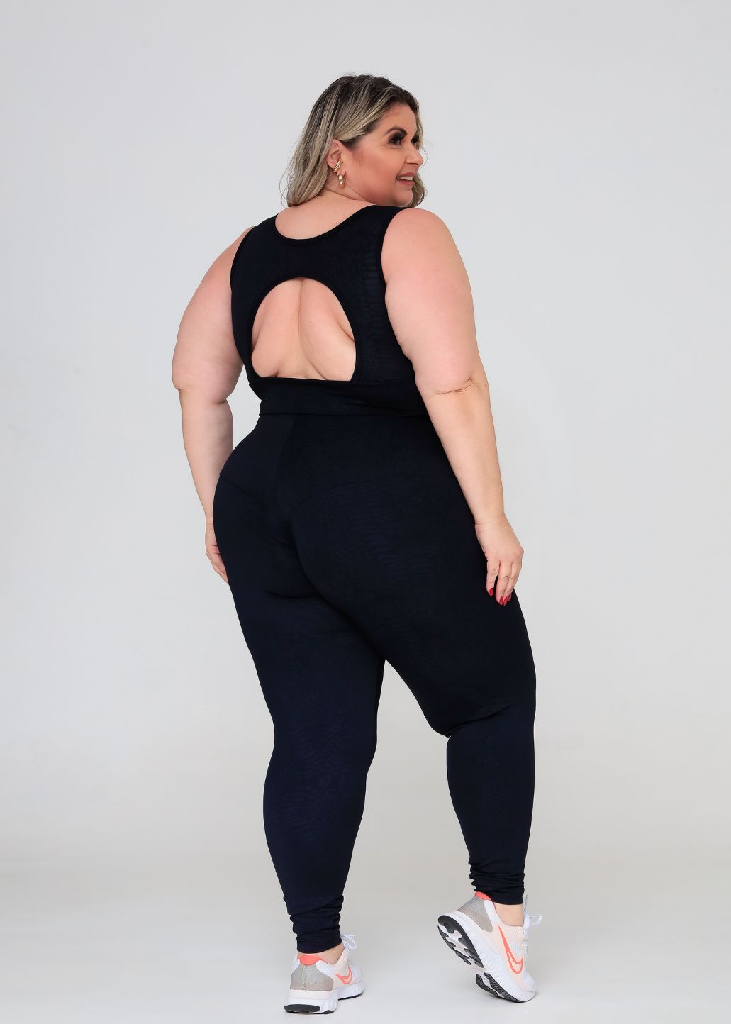 Conjunto Fitness Top Kátia e Legging Cobra Preto