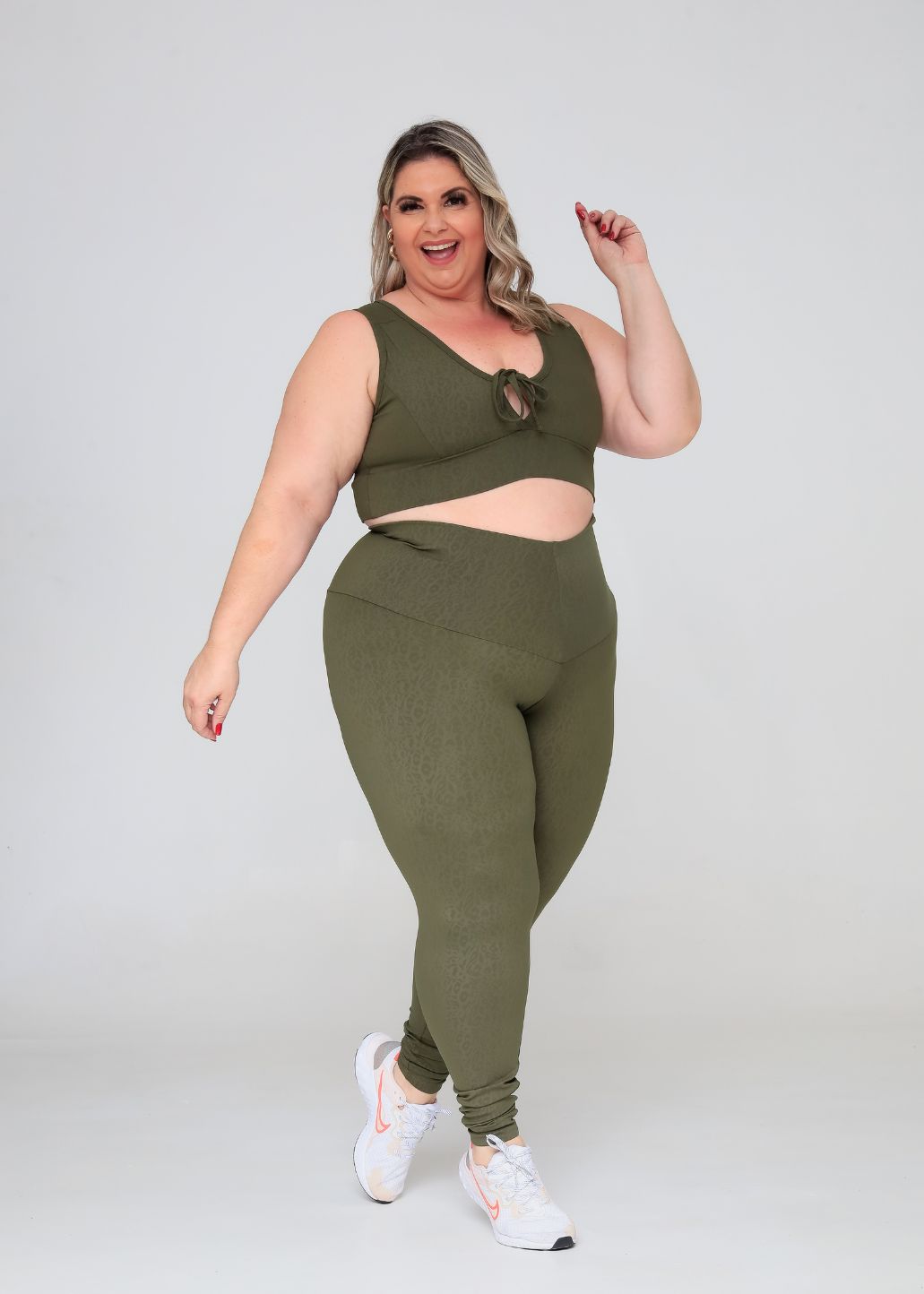 Conjunto Fitness Top Kátia e Legging Verde