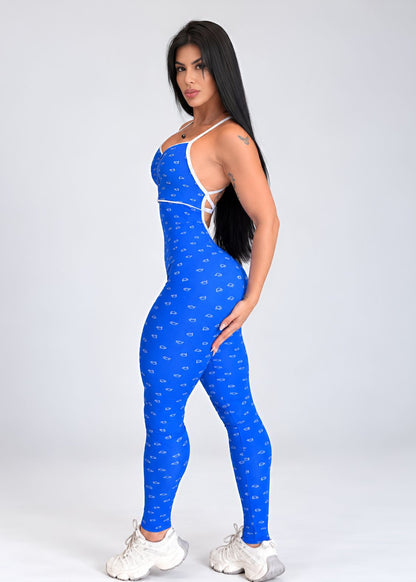 Macacão Franzido Urban Azul Royal