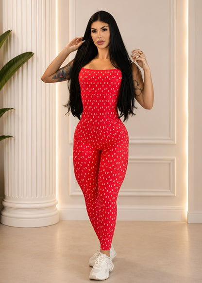 Macacão Vivi Coração Vermelho