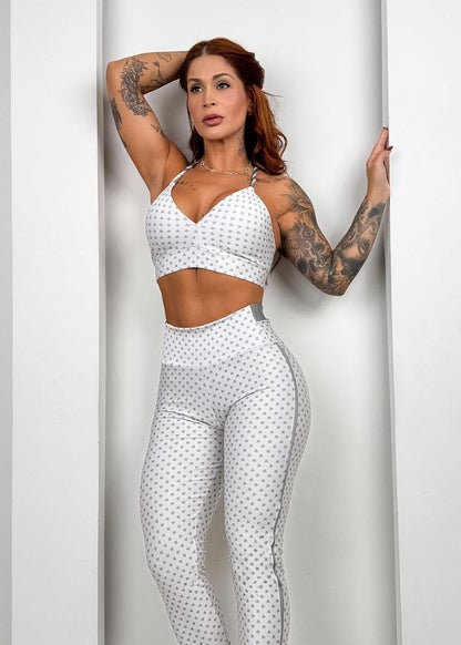 Emily Heart Top and Filet Leggings Set