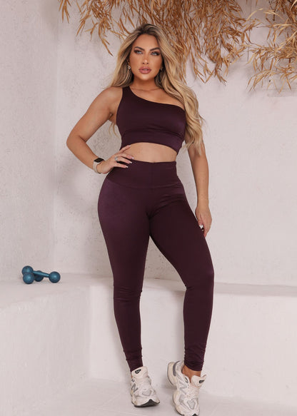 Conjunto Fitness Açaí com Tiras nas Costas