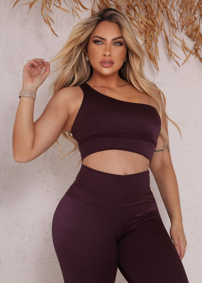 Conjunto Fitness Açaí com Tiras nas Costas
