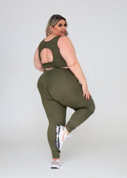 Conjunto Fitness Top Kátia e Legging Verde