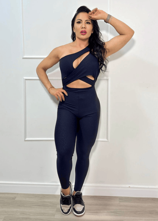 Macacão Fitness Onça Preta Empina Bumbum